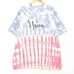 Vintage TRIBE Shirt Mens Multicolor Tie Dye Crewneck Short Sleeve Cotton 2XL